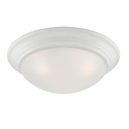 Designers Fountain 16.75in Tap 3-Light Matte White Ceiling Light Flush Mount with Etched Glass Shade 1360L-MW